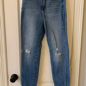 Black Label Blue Skinny Jeans with Distressed Knees